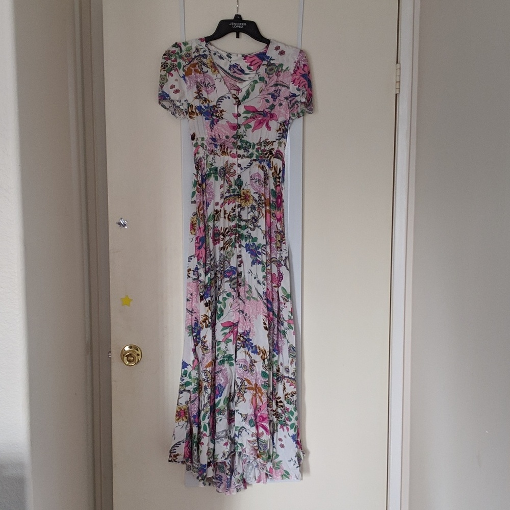 Size small womens floral indie boho maxi dress